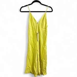 Lanston Chartreuse‎ Yellow V-Neck Slip Dress L-0001AS XS New